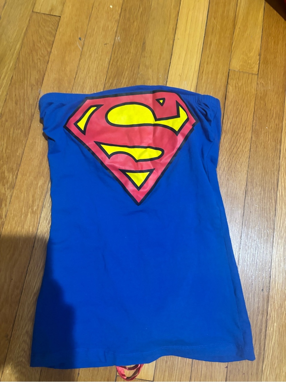 Strapless Superhero tube top with Red & Yellow Emblem